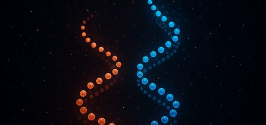 A high-definition digital artwork depicting two ethereal, floating spirals of shimmering data points, intertwined like a double helix. Each point on the spirals is a subtly glowing orb, representing individual data values, with warm colors transitioning from reds to blues as they ascend. The background is a dark, cosmic canvas sprinkled with a galaxy of tiny stars, emphasizing a sense of vastness and discovery. The image evokes the elegance and complexity of statistical relationships, embodying the dance of data correlation.
