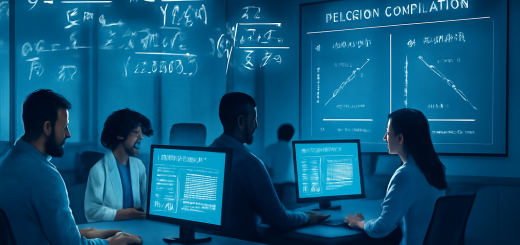 Imaginează-ți un laborator virtual vast, umplut cu monitoare luminoase care afișează grafice și tabele cu coeficientul de corelație Pearson. La birouri elegante, cercetători diversificați analizează datele, în timp ce formulele matematice interacționează în aer. În fundal, o tablă inteligentă ilustrează explicații despre corelația pozitivă și negativă cu vizualizări clare. Toate acestea sunt învăluite într-o atmosferă futuristă, cu lumini ambientale blânde. Creează această scenă în înaltă definiție.