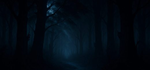 Create a high-definition digital artwork depicting a dark, mysterious forest at twilight. In the foreground, a silhouette of towering trees creates an intricate canopy, with beams of moonlight filtering through the leaves, casting long, eerie shadows on the forest floor. A hidden path meanders through the scene, lined with cryptic, twisting branches and surrounded by mist, suggesting an air of enigma and the unknown. Subtle hints of shadowy figures or creatures peeking from behind the trees add a sense of intrigue and the suggestion of hidden personality lurking within. The atmosphere should convey both beauty and an unsettling, elusive presence, capturing the concept of the "dark side" in an organizational context.